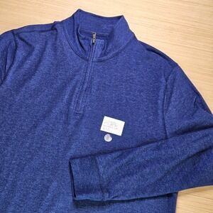 Saddlebred Comfort Flex Quarter Zip‎ Pullover Men's Medium Long Sleeve Blue NEW